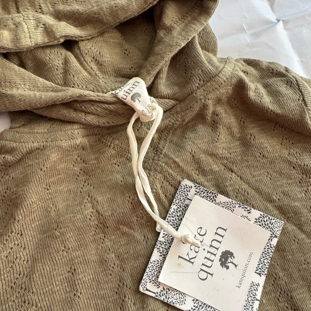 Kate Quinn Earthy Green Textured Hoodie